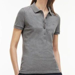 Lacoste Slim Fit Polo Gray Shirt Women's Size 34